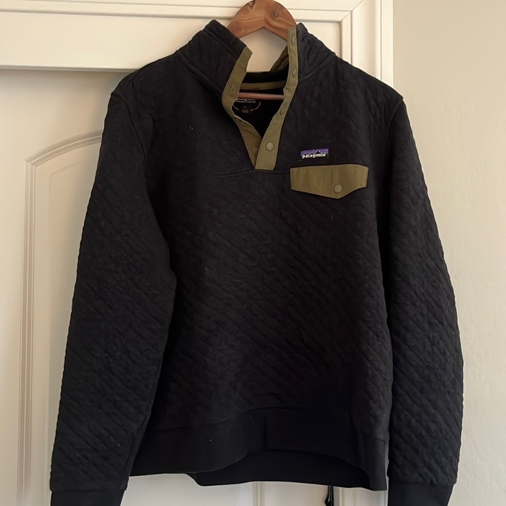 Patagonia cotton quilted snap t pullover
